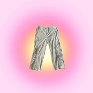y2k style low rise white summer cargo pants